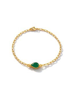 Arvino - Green Onyx Teardrop Chain Bracelet