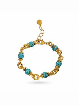 Arvino - Turquoise Nugget Link Chain Blue Bracelet