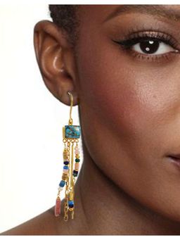 Arvino - Turquoise Nomad Tassel Blue Earrings