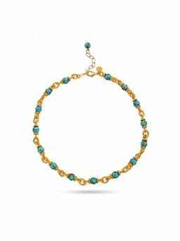 Arvino - Turquoise Nugget Link Chain Blue Necklace