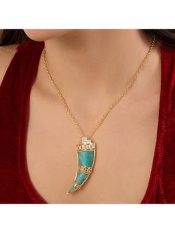 Isharya - Daggera Green Pendant Necklace