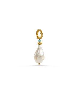 Arvino - Baroque Pearl Charm with Blue Topaz Accent