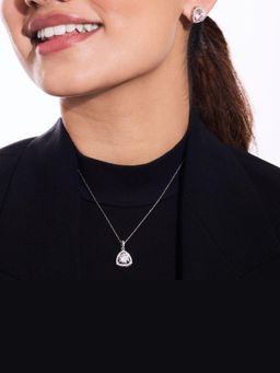 ANAQA JEWELS - Eternal Triangle Silver Pendant Set