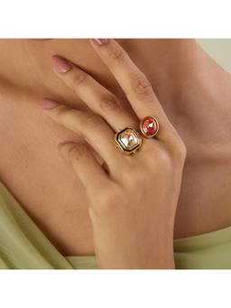 Isharya - Starfall Multi Colored Front Open Ring