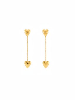 ORNAMAAS - Dual Heart Chain Gold Earring