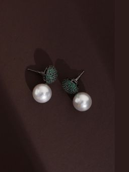 SWABHIMANN - Lucia Emerald Zirconia Stud Earrings