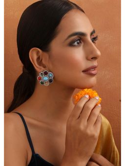 SWABHIMANN - Arlo Multicolour Zirconia Stud Earrings