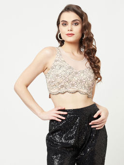 Attic Salt - Pink Floral Lacey Top