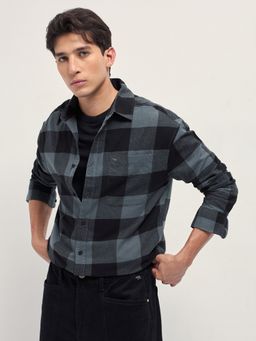 The Bear House - Mens Multi-Color Relaxed Fit Checked Cotton Flannel Casual Shirt
