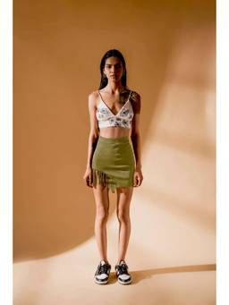 Meko Studio - Olive Green The Marta Mini Skirt