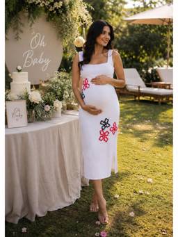 Meko Studio - Lina - White Floral Maternity Dress