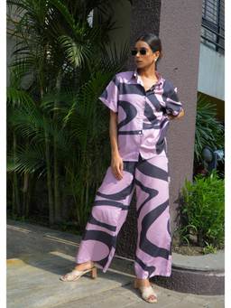 Shubh Shree Studio - Purple Abstract Shirt With Pant