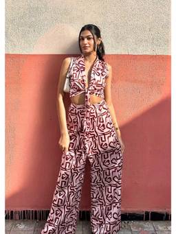 Shubh Shree Studio - Maroon Edgy Top With Pant