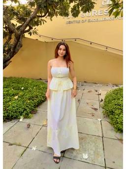 Shubh Shree Studio - Yellow Lemon Drop Top With Skirt