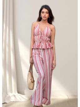 Shubh Shree Studio - Pink-A-Boo Top With Pant