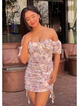 Shubh Shree Studio - White Galaxy Cluster Mini Dress
