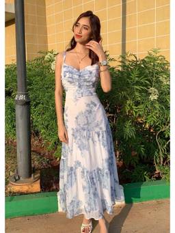 Shubh Shree Studio - White Azure Mist Midi Dress