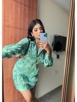 Shubh Shree Studio - Green Colour burst Shirt Dress