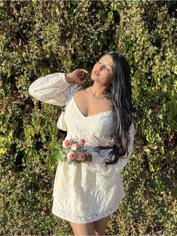 Shubh Shree Studio - White Ethereal Lace Mini Dress