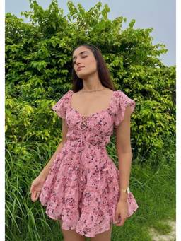 Shubh Shree Studio - Pink Fairy Floss Mini Dress