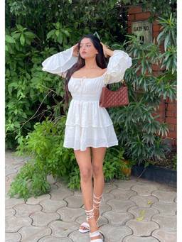 Shubh Shree Studio - White Magical Angel Mini Dress