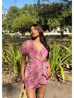 Shubh Shree Studio - Pink Sizzle Wrap Dress