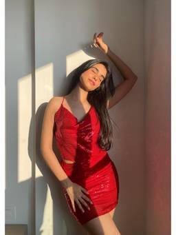 Shubh Shree Studio - Red Shine Darling Mini Dress