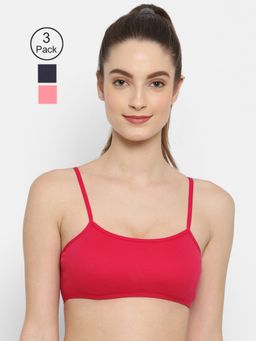 Floret - Non Padded & Wire Free Full Coverage Sports Bra (Pack of 3)