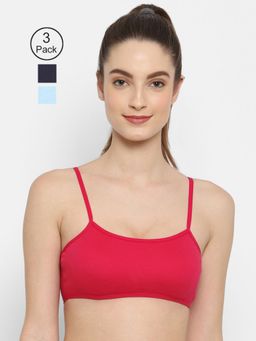 Floret - Non Padded & Wire Free Full Coverage Sports Bra (Pack of 3)