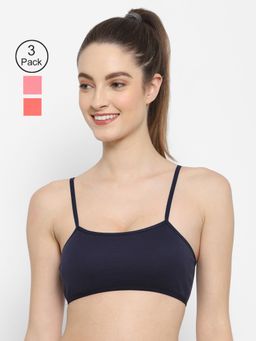 Floret - Non Padded & Wire Free Full Coverage Sports Bra (Pack of 3)