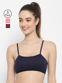 Floret - Non Padded & Wire Free Full Coverage Sports Bra (Pack of 3)