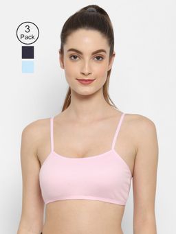 Floret - Non Padded & Wire Free Full Coverage Sports Bra (Pack of 3)