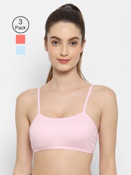 Floret - Non Padded & Wire Free Full Coverage Sports Bra (Pack of 3)