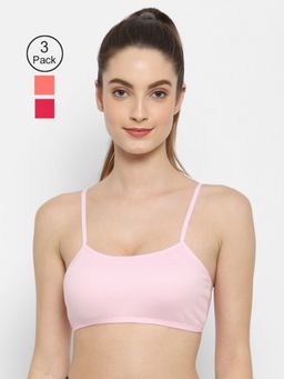 Floret - Non Padded & Wire Free Full Coverage Sports Bra (Pack of 3)
