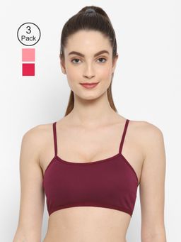 Floret - Non Padded & Wire Free Full Coverage Sports Bra (Pack of 3)