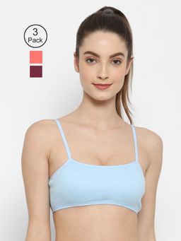 Floret - Non Padded & Wire Free Full Coverage Sports Bra (Pack of 3)