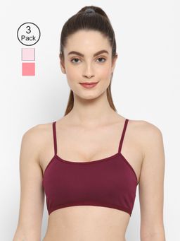 Floret - Non Padded & Wire Free Full Coverage Sports Bra (Pack of 3)