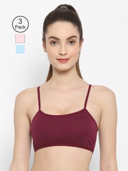 Floret - Non Padded & Wire Free Full Coverage Sports Bra (Pack of 3)