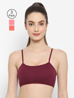 Floret - Non Padded & Wire Free Full Coverage Sports Bra (Pack of 3)