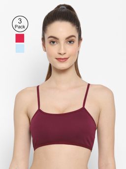 Floret - Non Padded & Wire Free Full Coverage Sports Bra (Pack of 3)