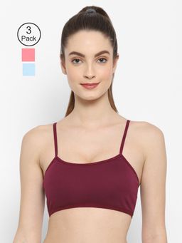 Floret - Non Padded & Wire Free Full Coverage Sports Bra (Pack of 3)