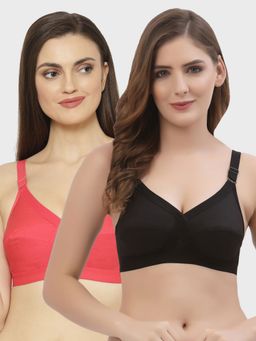 Floret - Non Padded Full Coverage Cotton Bra (Pack of 2)