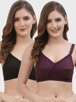 Floret - Non Padded Full Coverage Cotton Bra (Pack of 2)