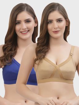 Floret - Non Padded Full Coverage Cotton Bra (Pack of 2)