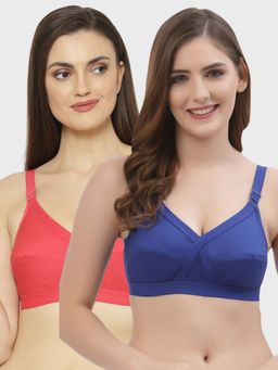Floret - Non Padded Full Coverage Cotton Bra (Pack of 2)