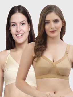 Floret - Non Padded Full Coverage Cotton Bra (Pack of 2)