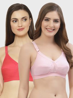 Floret - Non Padded Full Coverage Cotton Bra (Pack of 2)