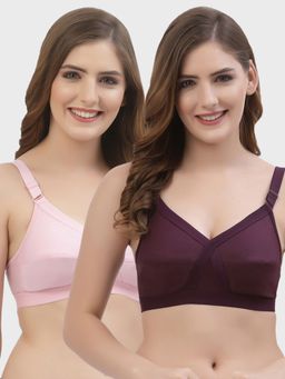 Floret - Non Padded Full Coverage Cotton Bra (Pack of 2)