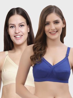 Floret - Non Padded Full Coverage Cotton Bra (Pack of 2)
