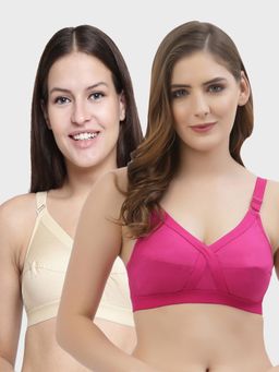Floret - Non Padded Full Coverage Cotton Bra (Pack of 2)